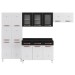 Armário de Cozinha Compacta de Aço Completa Mirage New 14 Portas 3 Gavetas Branco/Preto - Pnr Móveis