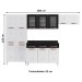 Armário de Cozinha Compacta de Aço Completa Mirage New 14 Portas 3 Gavetas Branco/Preto - Pnr Móveis