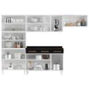 Armário de Cozinha Compacta de Aço Completa Mirage New 14 Portas 3 Gavetas Branco/Preto - Pnr Móveis