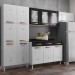 Armário de Cozinha Compacta de Aço Completa Mirage New 14 Portas 3 Gavetas Branco/Preto - Pnr Móveis