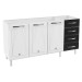 Armário de Cozinha Compacta para Pia em Aço Star New 3 Portas 4 Gavetas Branco/Preto - Pnr Móveis