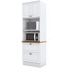 Armário de Cozinha Compacta Americana 2 Portas 2 Gavetas 100% Mdf C351 Branco/Nature - Pnr Móveis