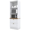 Armário de Cozinha Compacta Americana 2 Portas 2 Gavetas 100% Mdf C351 Branco/Nature - Pnr Móveis