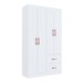 Guarda-Roupa Solteiro Dallas 4 Portas 2 Gavetas Branco Flex - Doripel