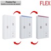 Guarda-Roupa Solteiro Dallas 4 Portas 2 Gavetas Branco Flex - Doripel