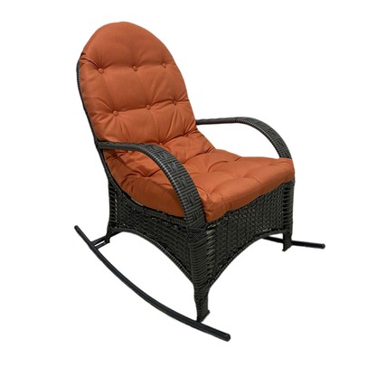 Poltrona para Jardim Imperatriz de Balanço com Almofada Laranja - Wj Design