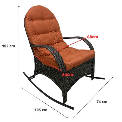 Poltrona para Jardim Imperatriz de Balanço com Almofada Laranja - Wj Design