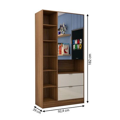 Guarda-Roupa Infantil Play 2 Portas 2 Gavetas com Espelho Cinamomo/Off White - Panorama Móveis