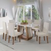 Mesa de Jantar 6 Lugares Americana Imbuia/Off White/Veludo Pastel - Viero Móveis