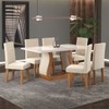 Mesa de Jantar 6 Lugares Americana Mel/Off White/Veludo Pastel - Viero Móveis