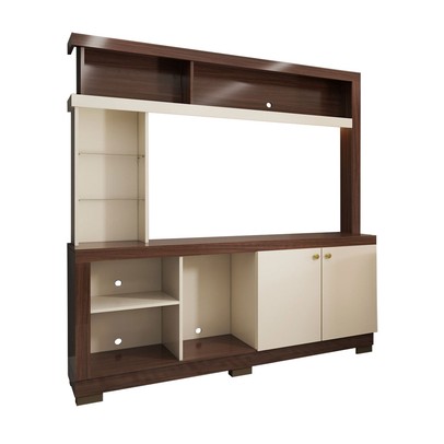 Estante para TV Até 50 Polegadas Malbec 2 Portas Nogueira Real/Off White - Pnr Móveis