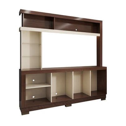 Estante para TV Até 50 Polegadas Malbec 2 Portas Nogueira Real/Off White - Pnr Móveis