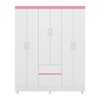 Guarda-Roupa Casal Flash Ii 6 Portas 2 Gavetas Flex Branco/Rosa/Branco - Demóbile