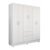 Guarda-Roupa Casal Flash Ii 6 Portas 2 Gavetas Flex Branco/Rosa/Branco - Demóbile