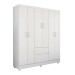 Guarda-Roupa Casal Flash Ii 6 Portas 2 Gavetas Flex Branco/Rosa/Branco - Demóbile