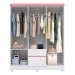 Guarda-Roupa Casal Flash Ii 6 Portas 2 Gavetas Flex Branco/Rosa/Branco - Demóbile