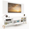 Rack com Painel para TV Até 60 Polegadas Milão 1 Porta 2 Prateleiras Branco - Pm