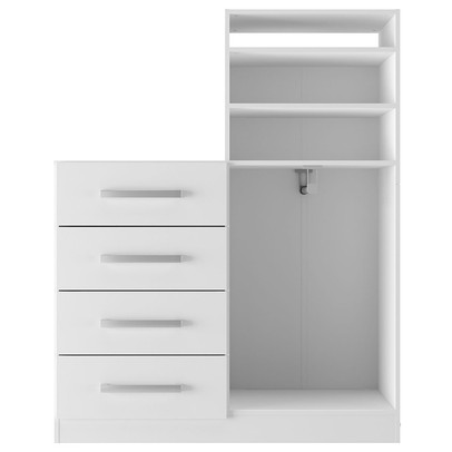 Cômoda Paris 2 Portas 4 Gavetas Branco - Pm