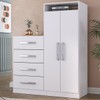 Cômoda Paris 2 Portas 4 Gavetas Branco - Pm