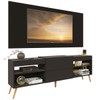 Rack com Painel para TV Até 60 Polegadas Milão 1 Porta 2 Prateleiras Preto - Pm