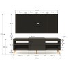 Rack com Painel para TV Até 60 Polegadas Milão 1 Porta 2 Prateleiras Preto - Pm