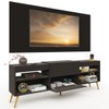 Rack com Painel para TV Até 60 Polegadas Milão 1 Porta 2 Prateleiras Preto - Pm