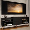 Rack com Painel para TV Até 60 Polegadas Milão 1 Porta 2 Prateleiras Preto - Pm