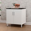 Balcão de Cozinha 78 Cm Pratico 2 Portas Branco/Preto - J&a Móveis