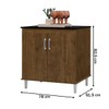 Balcão de Cozinha 78 Cm Pratico 2 Portas Jequitiba/Preto - J&a Móveis