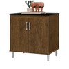 Balcão de Cozinha 78 Cm Pratico 2 Portas Jequitiba/Preto - J&a Móveis