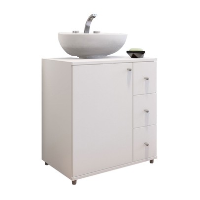 Armário de Banheiro Ibiza 1 Porta 3 Gavetas Branco - Panorama Móveis