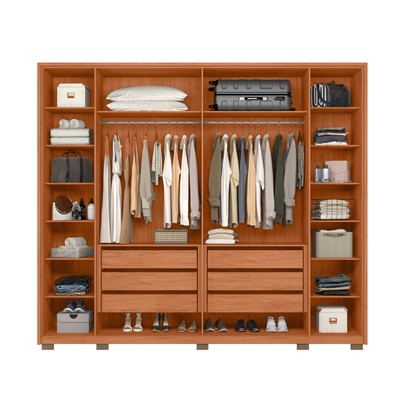 Guarda-Roupa Casal Milanus 6 Portas 6 Gavetas Freijo/Off White - Caemmun