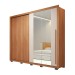 Guarda-Roupa Casal Romanus 2 Portas 4 Gavetas com Espelho Ripado Freijo/Off White - Caemmun