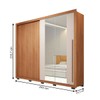 Guarda-Roupa Casal Romanus 2 Portas 4 Gavetas com Espelho Ripado Freijo/Off White - Caemmun