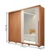 Guarda-Roupa Casal Romanus 2 Portas 4 Gavetas com Espelho Ripado Freijo/Off White - Caemmun
