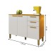 Balcão de Cozinha Anne 3 Portas 2 Gavetas Cinamomo/Branco Acetinado - Chf Móveis