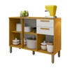 Balcão de Cozinha Anne 3 Portas 2 Gavetas Cinamomo/Branco Acetinado - Chf Móveis