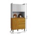 Cozinha Compacta Lucca 4 Portas 2 Gavetas Cinamomo/Branco Acetinado - Chf Móveis