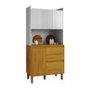 Cozinha Compacta Lucca 4 Portas 2 Gavetas Cinamomo/Branco Acetinado - Chf Móveis