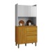 Cozinha Compacta Lucca 4 Portas 2 Gavetas Cinamomo/Branco Acetinado - Chf Móveis