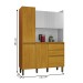 Cozinha Compacta Lucca 6 Portas 2 Gavetas Cinamomo/Branco Acetinado - Chf Móveis