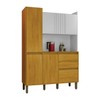 Cozinha Compacta Lucca 6 Portas 2 Gavetas Cinamomo/Branco Acetinado - Chf Móveis