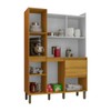 Cozinha Compacta Lucca 6 Portas 2 Gavetas Cinamomo/Branco Acetinado - Chf Móveis