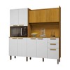 Cozinha Compacta Jean 10 Portas 2 Gavetas Cinamomo/Branco Acetinado - Chf Móveis