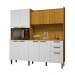 Cozinha Compacta Jean 10 Portas 2 Gavetas Cinamomo/Branco Acetinado - Chf Móveis