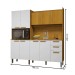 Cozinha Compacta Jean 10 Portas 2 Gavetas Cinamomo/Branco Acetinado - Chf Móveis