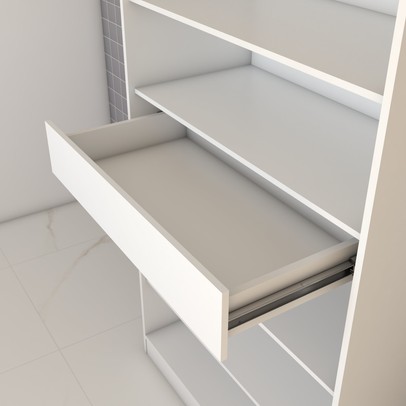 Armário Multiuso Plaza 2 Portas com Espelho 1 Gaveta Branco - Panorama Móveis