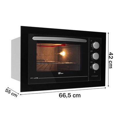 Forno Elétrico Fit Line Embutir 48l 220v Preto - Fischer