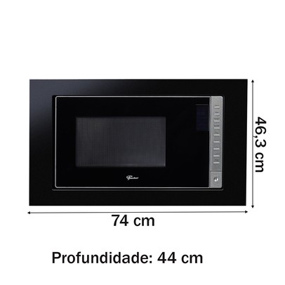 Micro-Ondas Embutir 25l Fit Line 127v Preto - Fischer