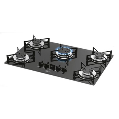 Cooktop 5 Bocas com Vidro Preto - Fischer